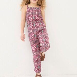 Girls Purple Paisley Print Jumpsuit, Size 8/9
